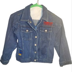 Thomas Tank Engine Denim Jacket Size 6x-7 Medium Blue Snaps Patches💙 Nice